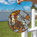 Entei Pokemon Stained Glass Window Hanging Panel Suncatcer
