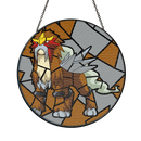 Entei Pokemon Stained Glass Window Hanging Panel Suncatcer