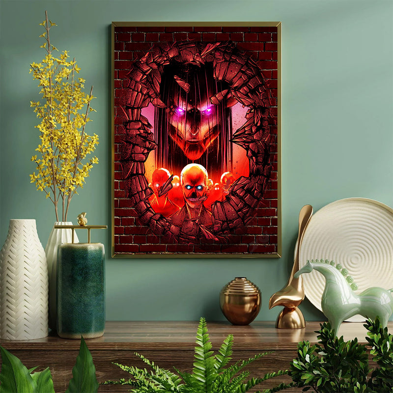 Eren Attack On Titans Founding Titan Break - Living Room - Canvas Wall Art - Print - Wall Decor