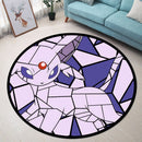 Espeon Pokemon Eevee Evolution Stained Glass Round Rug