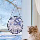 Espeon Pokemon Eevee Evolution Round Stained Glass Suncatcher