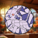 Espeon Pokemon Eevee Evolution Round Stained Glass Suncatcher