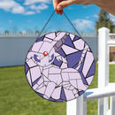 Espeon Pokemon Eevee Evolution Round Stained Glass Suncatcher