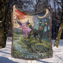 Espeon Umbreon Japan Style Pokemon Woven Throw Blanket