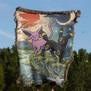 Espeon Umbreon Japan Style Pokemon Woven Throw Blanket
