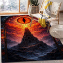 Eye of Sauron The Lord Of The Rings Stained Glass Rectangular Area Rug
