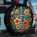 Faith Floral Car Spare Tire Cover