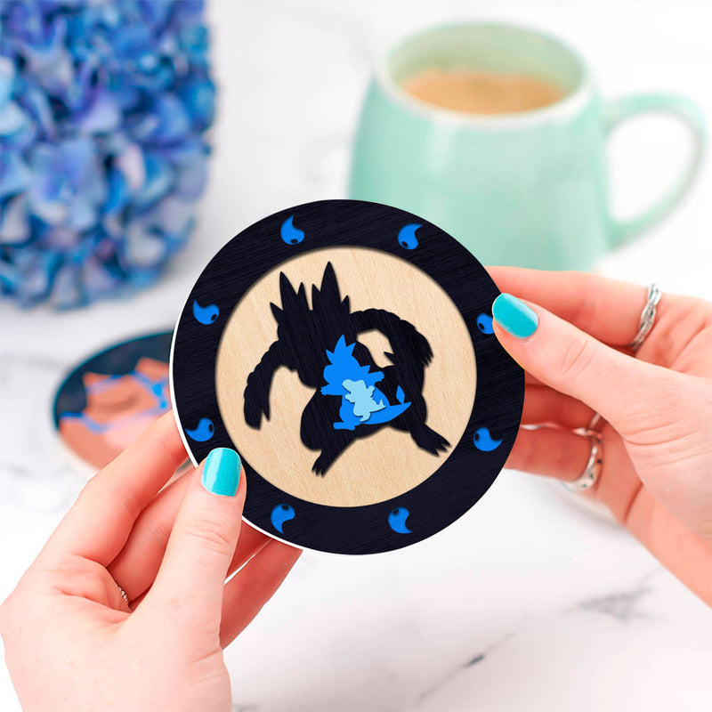 Feraligatr Pokemon Water Evolution Ceramic Decor Coaster - Gift Idea