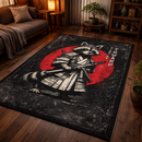 Fight Me Coward Retro Samurai Raccoon Rectangular Area Rug