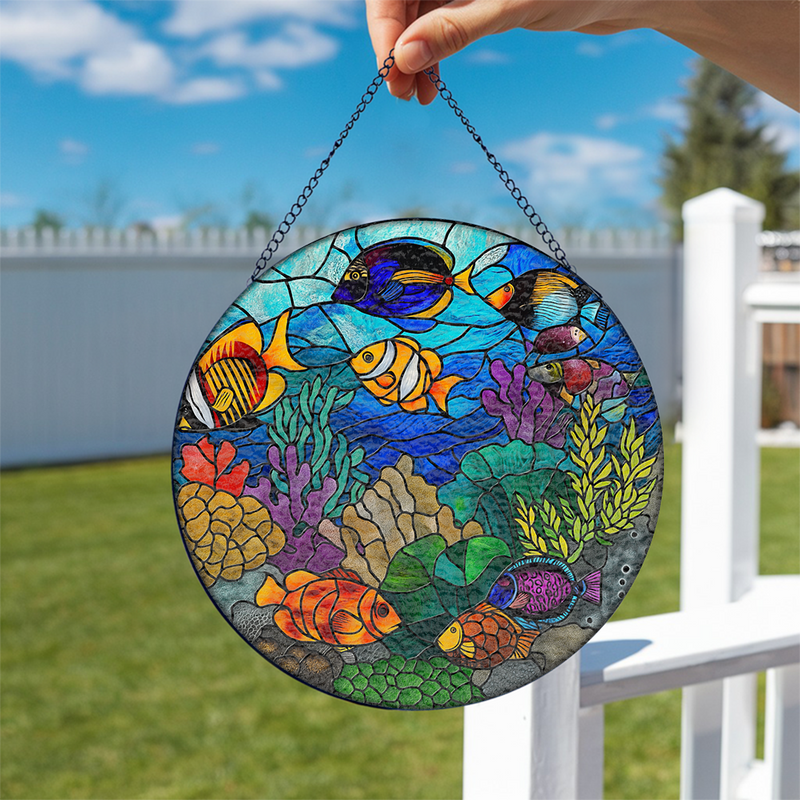 Nemo Deep Sea Corals Stained Glass Suncatcher