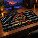 Firefighter American Flag Desk Mat