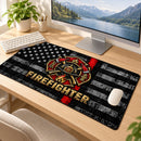 Firefighter American Flag Desk Mat