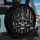 US Firefighter Skull Car Spare Tire Cover