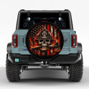 US Firefighter Skull Fire Car Spare Tire Cover