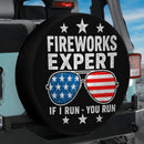 Fireworks Expert American Flag Sunglasses Car Spare Tire Cover