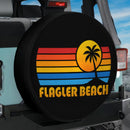 Sunset Retro Flagler Beach Car Spare Tire Cover
