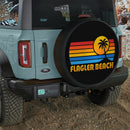 Sunset Retro Flagler Beach Car Spare Tire Cover