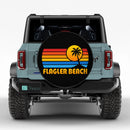 Sunset Retro Flagler Beach Car Spare Tire Cover