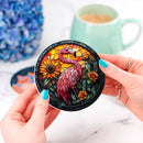 Flamingo Bird Stained Glass Decor Coaster - Gift Idea