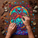 Flamingo Stained Glass Jigsaw Puzzle