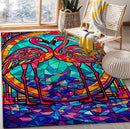 Flamingo Stained Glass Rectangular Area Rug