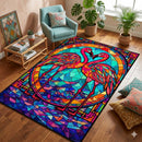 Flamingo Stained Glass Rectangular Area Rug