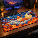 Flareon Fire Pokemon Starry Night Desk Mat