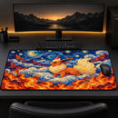Flareon Fire Pokemon Starry Night Desk Mat