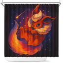 Flareon Pokemon Galaxy Shower Curtain