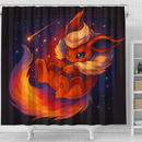 Flareon Pokemon Galaxy Shower Curtain