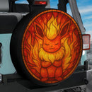 Flareon Pokemon Stained Glass Jeep Car Spare Tire Cover