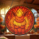 Flareon Pokemon Stained Glass Suncatcher