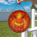 Flareon Pokemon Stained Glass Suncatcher