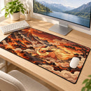 Flareon Pokemon Volcanic Landscape Desk Mat