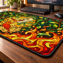 Flareon x Leafeon Glass Pokemon Stained Glass Desk Mat