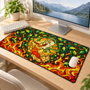 Flareon x Leafeon Glass Pokemon Stained Glass Desk Mat
