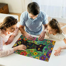 Floral Black Cat Jigsaw Puzzle