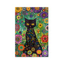 Floral Black Cat Jigsaw Puzzle