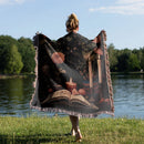 Floral Black Cat Witchy Woven Throw Blanket