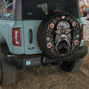 Messy Bun Floral Leopard Bow Car Spare Tire Cover