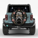 Messy Bun Floral Leopard Bow Car Spare Tire Cover