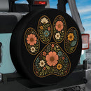 Floral Paw Car Spare Tire Cover