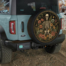 Floral Skull Car Spare Tire Cover