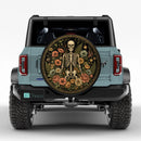 Floral Skull Car Spare Tire Cover