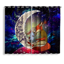 Fox Couple Love You To The Moon Galaxy Window Curtain