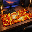 Fox Fire Stained Glass Desk Mat