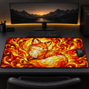 Fox Fire Stained Glass Desk Mat