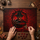 Freddy Krueger Horror Movie Break Wall Jigsaw Puzzle
