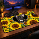 French Bulldog Puppy Zip Sunflower Desk Mat