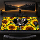 French Bulldog Puppy Zip Sunflower Desk Mat